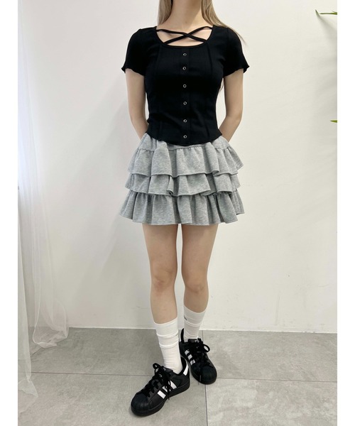 PHILLY（フィリー）の「【PHILLY】クロスデザインTシャツ（Tシャツ/カットソー・レディース・ブラック/グレー/ホワイト・FREE）」の11枚目の写真
