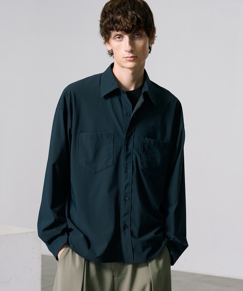PUBLIC TOKYO ¥16,500 ダークフラワーシャツ ブラック セットアップ対応〉Air Tool(エアトール)7分シャツ（シャツ
