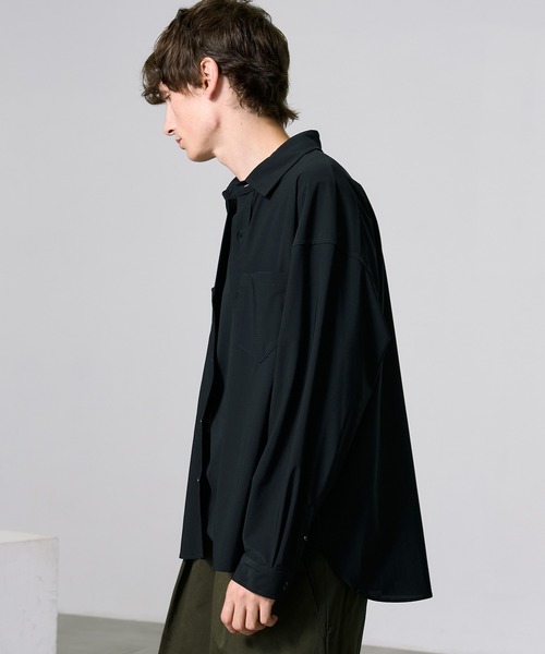 PUBLIC TOKYO（パブリックトウキョウ）の「Air tool lite cool リラックスロングスリーブシャツ（シャツ/ブラウス・メンズ・ブラック/オリーブ/ダークブラウン/ダークグレー・1/2）」の17枚目の写真