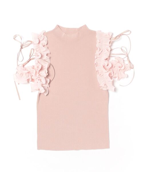 SWINGLE（スウィングル）の「プリーツフリルフリルニットプルオーバー（ニット/セーター・レディース・ピンク/ブラック/オフホワイト・FREE）」の15枚目の写真