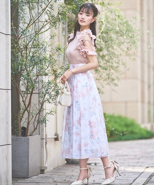 SWINGLE（スウィングル）の「プリーツフリルフリルニットプルオーバー（ニット/セーター・レディース・ピンク/ブラック/オフホワイト・FREE）」の9枚目の写真