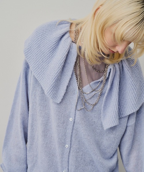 LA BELLE ETUDE(ラベルエチュード)の「フリル衿カーディガン(カーディガン/ボレロ・レディース・チャコールグレー/グレー/ライトブルー/ブラック・FREE)」の9枚目の写真