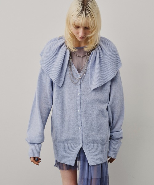 LA BELLE ETUDE(ラベルエチュード)の「フリル衿カーディガン(カーディガン/ボレロ・レディース・チャコールグレー/グレー/ライトブルー/ブラック・FREE)」の10枚目の写真