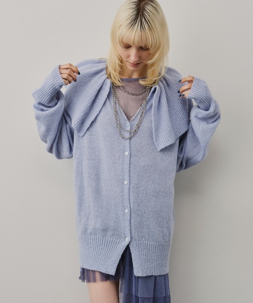 LA BELLE ETUDE(ラベルエチュード)の「フリル衿カーディガン(カーディガン/ボレロ・レディース・チャコールグレー/グレー/ライトブルー/ブラック・FREE)」の5枚目の写真