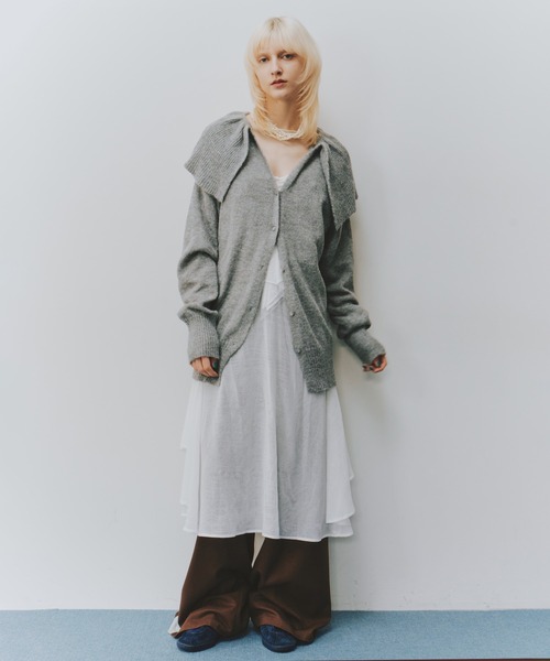 LA BELLE ETUDE(ラベルエチュード)の「フリル衿カーディガン(カーディガン/ボレロ・レディース・チャコールグレー/グレー/ライトブルー/ブラック・FREE)」の6枚目の写真