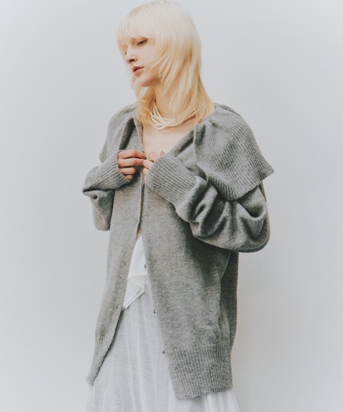 LA BELLE ETUDE(ラベルエチュード)の「フリル衿カーディガン(カーディガン/ボレロ・レディース・チャコールグレー/グレー/ライトブルー/ブラック・FREE)」の17枚目の写真