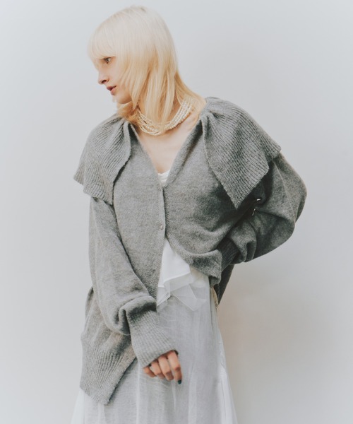 LA BELLE ETUDE(ラベルエチュード)の「フリル衿カーディガン(カーディガン/ボレロ・レディース・チャコールグレー/グレー/ライトブルー/ブラック・FREE)」の13枚目の写真