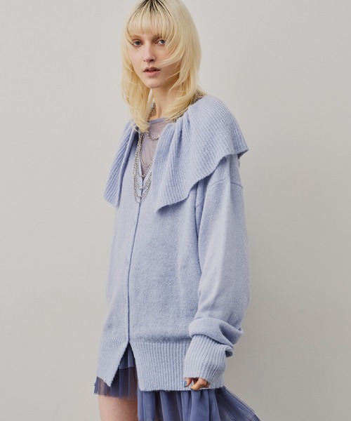 LA BELLE ETUDE(ラベルエチュード)の「フリル衿カーディガン(カーディガン/ボレロ・レディース・チャコールグレー/グレー/ライトブルー/ブラック・FREE)」の12枚目の写真