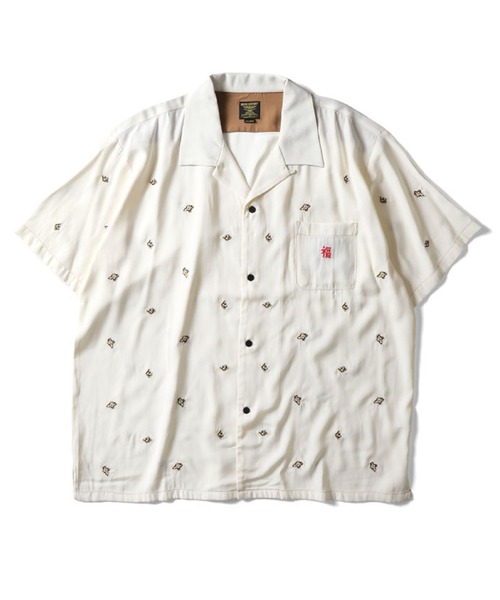 HOUSTON(ヒューストン)の「HOUSTON スーベニアシャツ(VIETNAM TIGER)(シャツ/ブラウス・メンズ・ブラック/オリーブ/オフホワイト・MEDIUM/LARGE/X-LARGE/XX-LARGE)」の1枚目の写真
