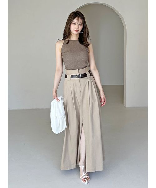 SNIDEL（スナイデル）の「カップインキャミニットプルオーバー（ニット/セーター・レディース・ブラック/ピンクベージュ/ブロンズ/シルバー・F）」の7枚目の写真