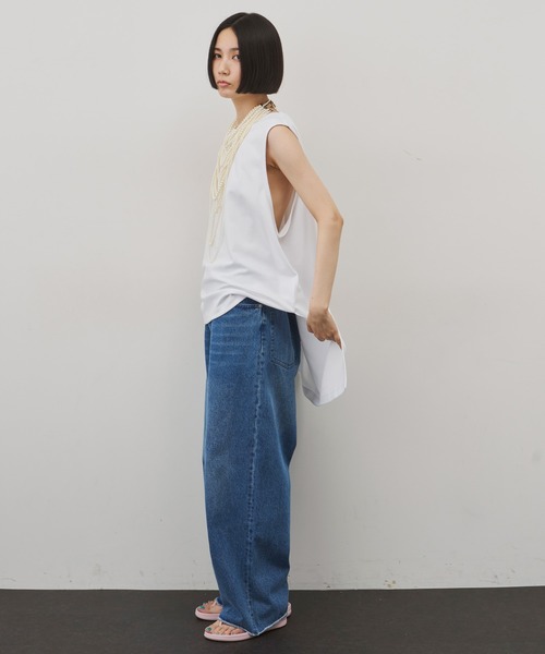 J1U by LA BELLE ETUDE(ジユウバイラベルエチュード)の「フィッシュテールリラックスタンクトップ(Tシャツ/カットソー・レディース・ブラック/その他/ホワイト/ピンク・FREE)」の12枚目の写真