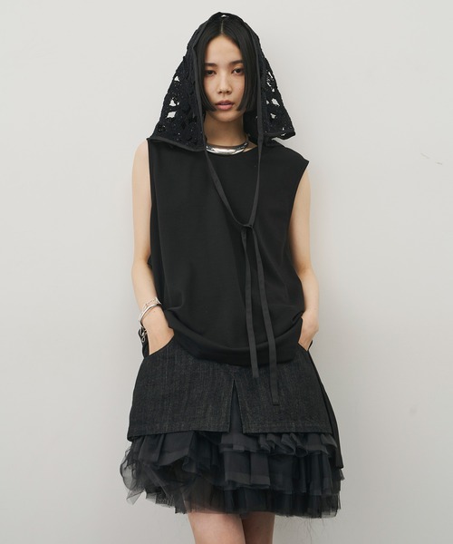 J1U by LA BELLE ETUDE(ジユウバイラベルエチュード)の「フィッシュテールリラックスタンクトップ(Tシャツ/カットソー・レディース・ブラック/その他/ホワイト/ピンク・FREE)」の19枚目の写真
