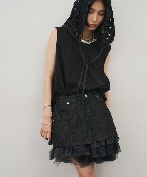 J1U by LA BELLE ETUDE(ジユウバイラベルエチュード)の「フィッシュテールリラックスタンクトップ(Tシャツ/カットソー・レディース・ブラック/その他/ホワイト/ピンク・FREE)」の21枚目の写真