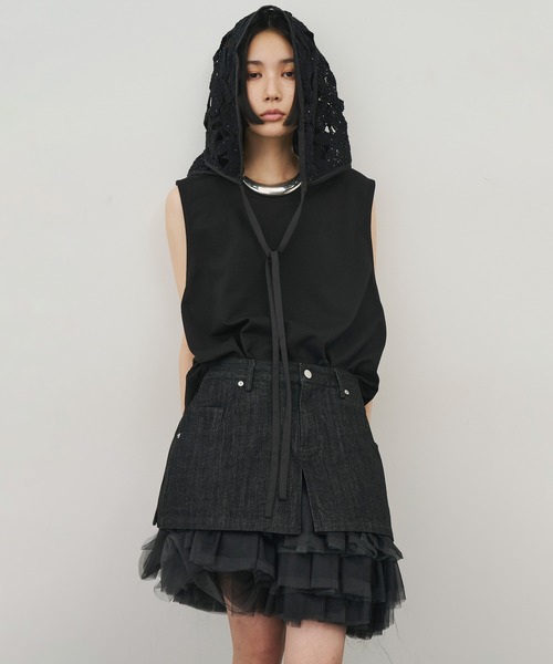 J1U by LA BELLE ETUDE(ジユウバイラベルエチュード)の「フィッシュテールリラックスタンクトップ(Tシャツ/カットソー・レディース・ブラック/その他/ホワイト/ピンク・FREE)」の7枚目の写真