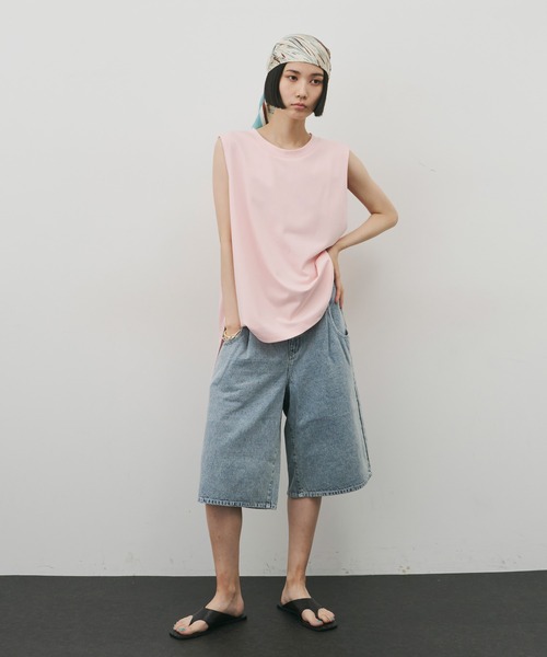 J1U by LA BELLE ETUDE(ジユウバイラベルエチュード)の「フィッシュテールリラックスタンクトップ(Tシャツ/カットソー・レディース・ブラック/その他/ホワイト/ピンク・FREE)」の14枚目の写真