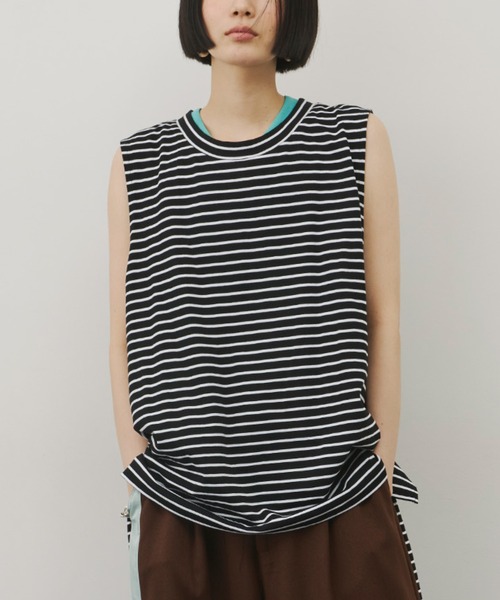 J1U by LA BELLE ETUDE(ジユウバイラベルエチュード)の「フィッシュテールリラックスタンクトップ(Tシャツ/カットソー・レディース・ブラック/その他/ホワイト/ピンク・FREE)」の8枚目の写真