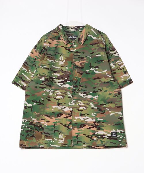 WILD THINGS（ワイルドシングス）の「プリント スラント S/S シャツ│PRINT SLANT S/S SHIRT（Tシャツ/カットソー・メンズ・レオパード/グリーン系その他/グレー系その他/ウッドランド/ブルー系その他・S/M/L/XL）」の4枚目の写真