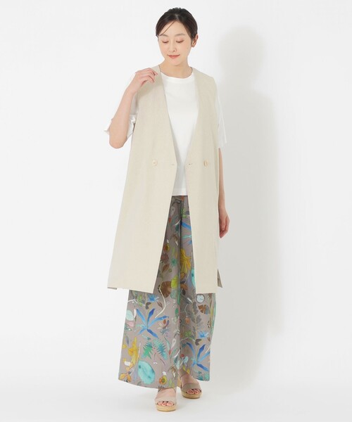 S.ESSENTIALS(エスエッセンシャルズ)の「ベルテッドロングジレ(ベスト・レディース・グリーン/ベージュ/ブラック・38)」の3枚目の写真