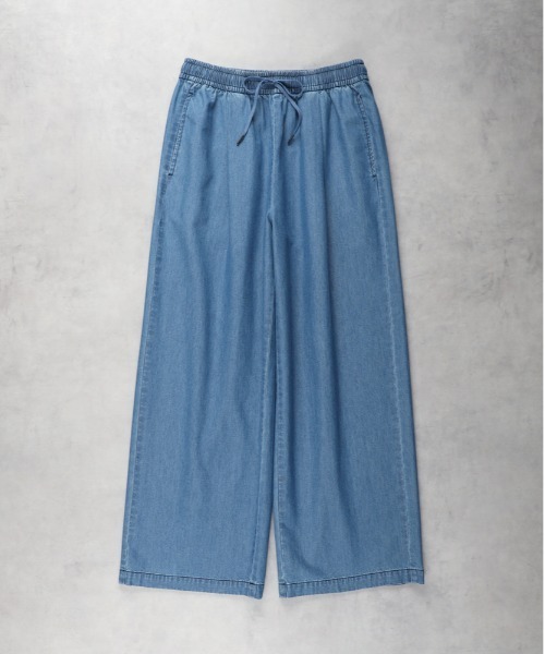 Right-on（ライトオン）の「【店頭で人気】【HONEYSUCKLE ROSE】ライトオンスワイドデニムイージーパンツ(サラサラ/軽量/ウエストゴム)（その他パンツ・レディース・サックスブルー/ブルー・M/L）」の8枚目の写真