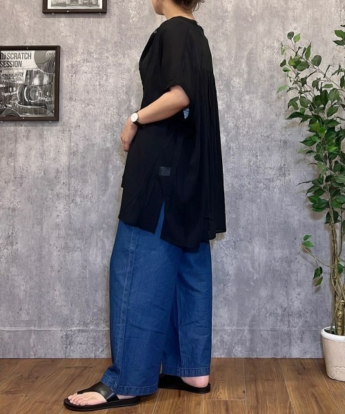 Right-on（ライトオン）の「【店頭で人気】【HONEYSUCKLE ROSE】ライトオンスワイドデニムイージーパンツ(サラサラ/軽量/ウエストゴム)（その他パンツ・レディース・サックスブルー/ブルー・M/L）」の18枚目の写真