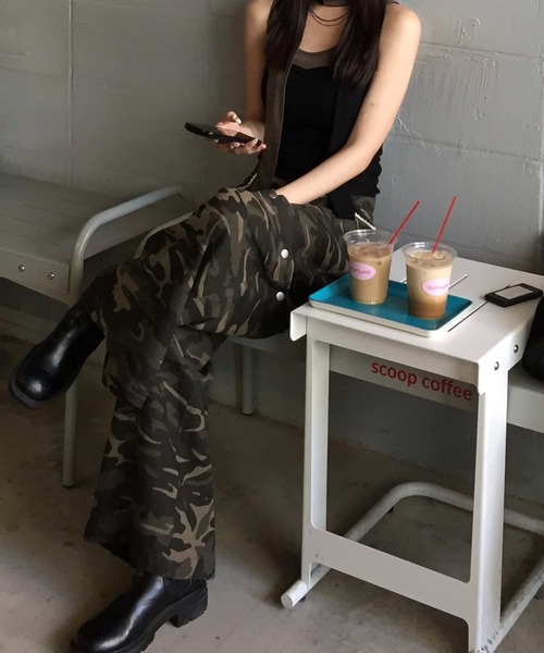 セール】3way lace design wide denim pants【JD】（デニムパンツ