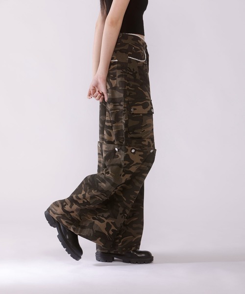 パンツ judin 3way lace design wide denim pants 3way lace design wide denim pants | Judin