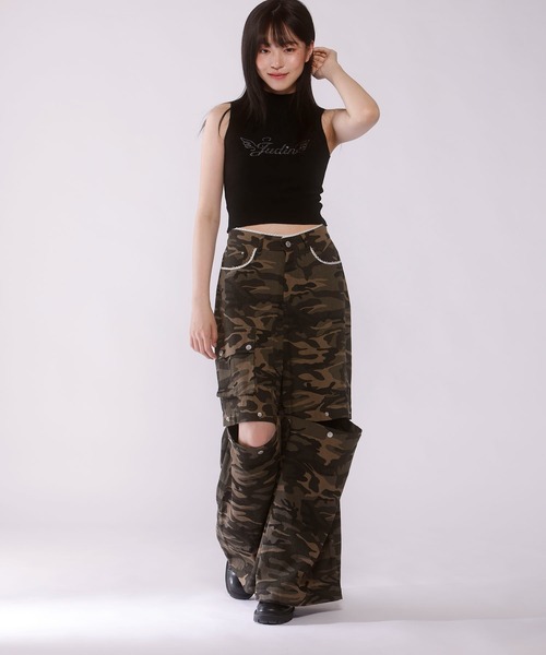 パンツ judin 3way lace design wide denim pants 3way lace design wide denim pants【JD】（デニムパンツ