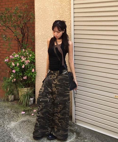 3way lace design wide denim pants【JD】（デニムパンツ