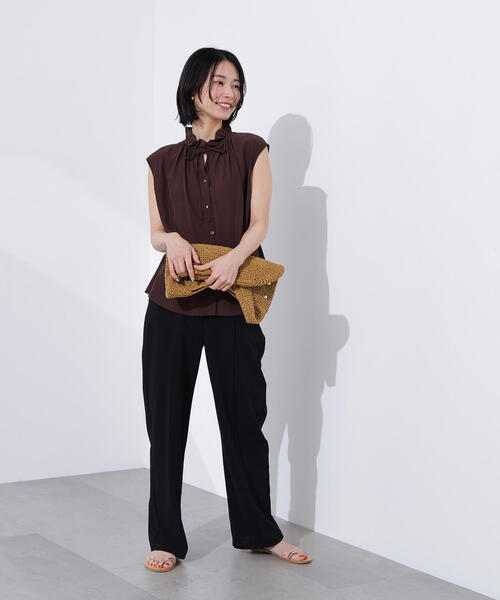 N.（N. Natural Beauty Basic）（エヌエヌナチュラルビューティーベーシック）の「【PS/低身長サイズ】ストレートリラクシーパンツ（その他パンツ・レディース・ブラック/オリーブ系/キャメル・PS/MEDIUM）」の12枚目の写真