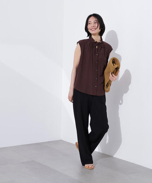 N.（N. Natural Beauty Basic）（エヌエヌナチュラルビューティーベーシック）の「【PS/低身長サイズ】ストレートリラクシーパンツ（その他パンツ・レディース・ブラック/オリーブ系/キャメル・PS/MEDIUM）」の13枚目の写真