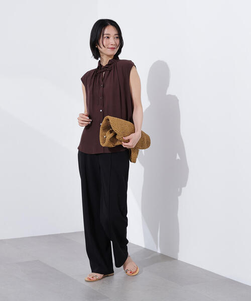 N.（N. Natural Beauty Basic）（エヌエヌナチュラルビューティーベーシック）の「【PS/低身長サイズ】ストレートリラクシーパンツ（その他パンツ・レディース・ブラック/オリーブ系/キャメル・PS/MEDIUM）」の15枚目の写真