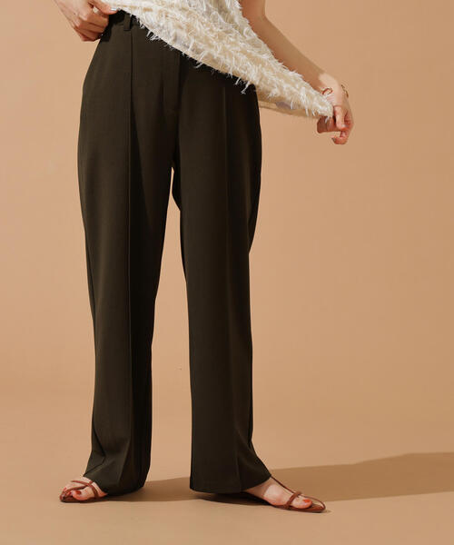 N.（N. Natural Beauty Basic）（エヌエヌナチュラルビューティーベーシック）の「【PS/低身長サイズ】ストレートリラクシーパンツ（その他パンツ・レディース・ブラック/オリーブ系/キャメル・PS/MEDIUM）」の4枚目の写真