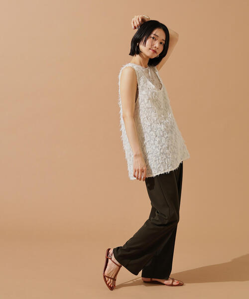 N.（N. Natural Beauty Basic）（エヌエヌナチュラルビューティーベーシック）の「【PS/低身長サイズ】ストレートリラクシーパンツ（その他パンツ・レディース・ブラック/オリーブ系/キャメル・PS/MEDIUM）」の7枚目の写真