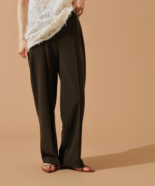 N.（N. Natural Beauty Basic）（エヌエヌナチュラルビューティーベーシック）の「【PS/低身長サイズ】ストレートリラクシーパンツ（その他パンツ・レディース・ブラック/オリーブ系/キャメル・PS/MEDIUM）」の2枚目の写真
