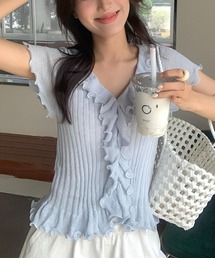美品☆プトマヨ☆水色フリルカーディガン 🖤【ZARA】'24 新作▶︎ @bonita_spain_ ○#フリルニット