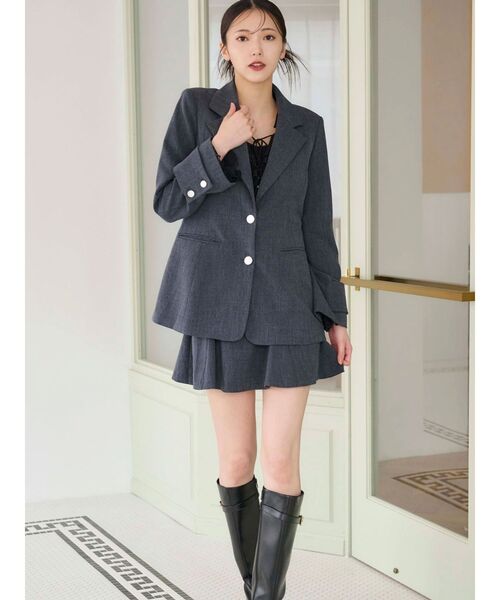 セットアップ着用可】バックZIPマーメイドミニスカパン（スカート