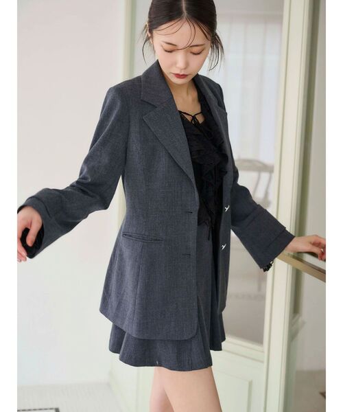 セットアップ着用可】バックZIPマーメイドミニスカパン（スカート