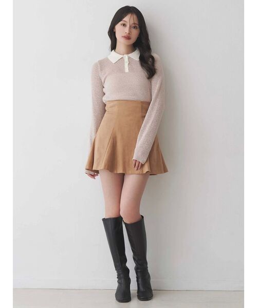 セットアップ着用可】バックZIPマーメイドミニスカパン（スカート