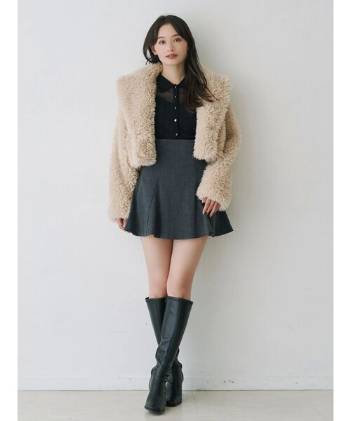 MERCURYDUO バックZIPマーメイドミニスカパン セットアップ着用可】バックZIPマーメイドミニスカパン（スカート