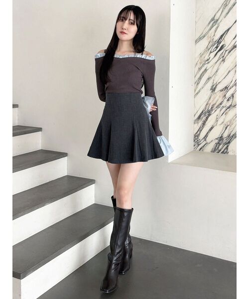 MERCURYDUO（マーキュリーデュオ）の「【セットアップ着用可】バックZIPマーメイドミニスカパン（スカート・レディース・ブラウン/キャメル/チャコールグレー/ブラック・SMALL/MEDIUM）」の17枚目の写真