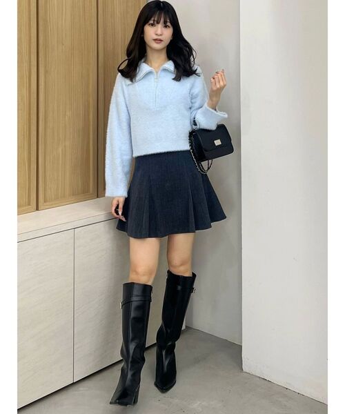 セットアップ着用可】バックZIPマーメイドミニスカパン（スカート