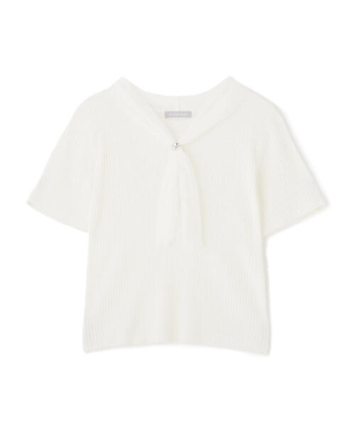 JILL by JILL STUART(ジルバイジルスチュアート)の「◇レーススカーフ付ニットトップス(ニット/セーター・レディース・ブルー/ホワイト/ピンク・FREE)」の4枚目の写真
