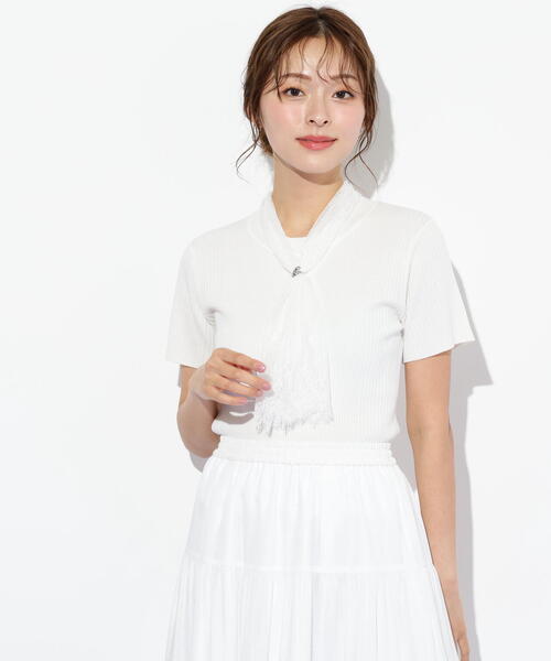 JILL by JILL STUART(ジルバイジルスチュアート)の「◇レーススカーフ付ニットトップス(ニット/セーター・レディース・ブルー/ホワイト/ピンク・FREE)」の12枚目の写真