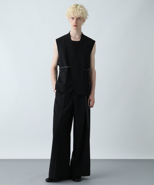 HARE(ハレ)の「【SET UP対応】シックリラックスカットオフベスト(HARE)(ベスト・メンズ・ブラウン/ブラック・FREE)」の3枚目の写真