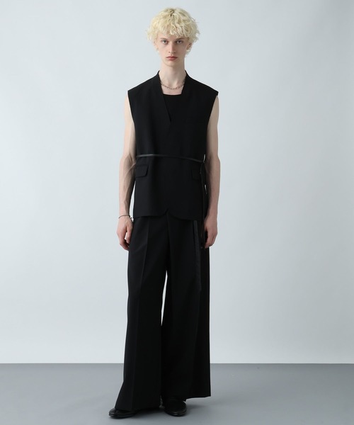 HARE(ハレ)の「【SET UP対応】シックリラックスカットオフベスト(HARE)(ベスト・メンズ・ブラウン/ブラック・FREE)」の4枚目の写真