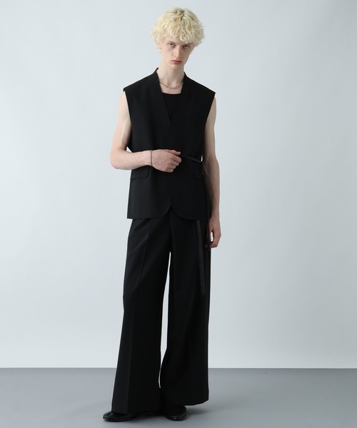 HARE(ハレ)の「【SET UP対応】シックリラックスカットオフベスト(HARE)(ベスト・メンズ・ブラウン/ブラック・FREE)」の5枚目の写真