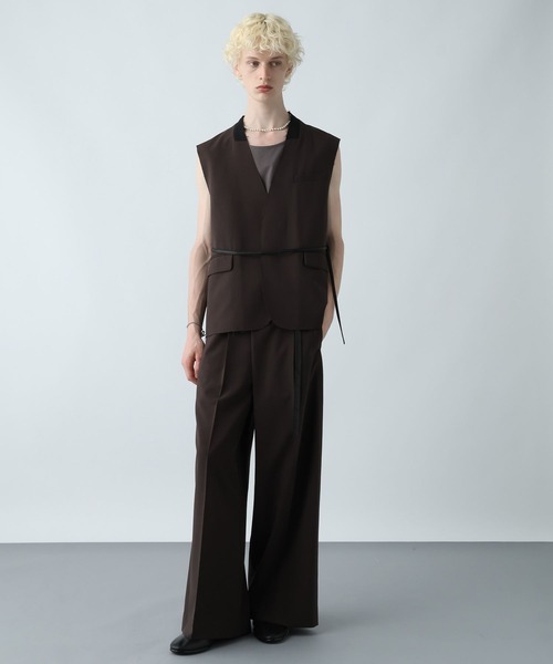 HARE(ハレ)の「【SET UP対応】シックリラックスカットオフベスト(HARE)(ベスト・メンズ・ブラウン/ブラック・FREE)」の7枚目の写真