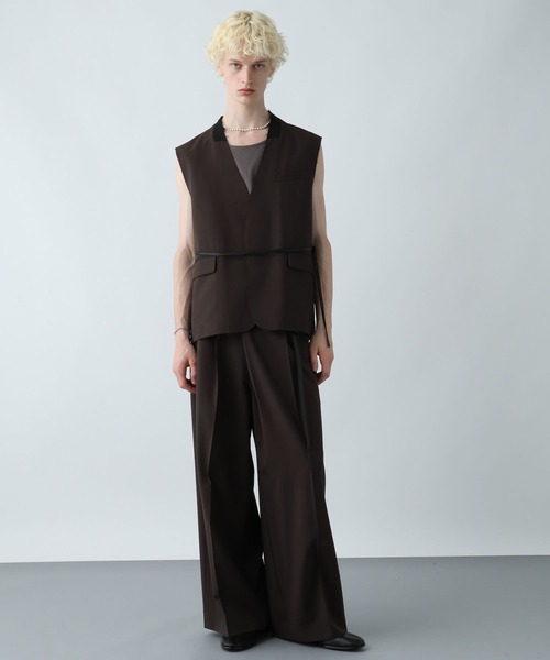 HARE(ハレ)の「【SET UP対応】シックリラックスカットオフベスト(HARE)(ベスト・メンズ・ブラウン/ブラック・FREE)」の8枚目の写真