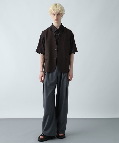 HARE(ハレ)の「【SET UP対応】シックリラックスカットオフベスト(HARE)(ベスト・メンズ・ブラウン/ブラック・FREE)」の9枚目の写真