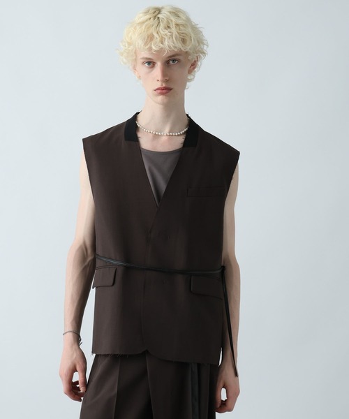 HARE(ハレ)の「【SET UP対応】シックリラックスカットオフベスト(HARE)(ベスト・メンズ・ブラウン/ブラック・FREE)」の11枚目の写真